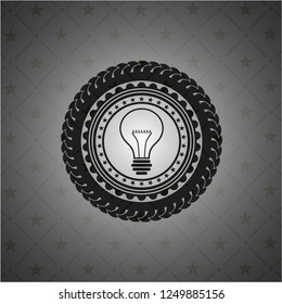idea icon inside realistic black emblem