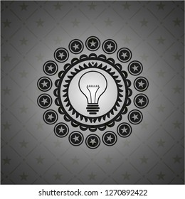 idea icon inside realistic black emblem