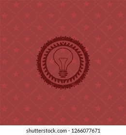 idea icon inside realistic red emblem