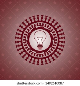 idea icon inside red emblem. Retro
