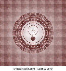 idea icon inside red geometric emblem. Seamless.