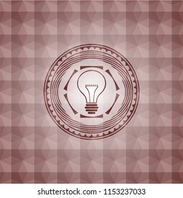 idea icon inside red seamless geometric badge.