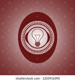 idea icon inside retro red emblem
