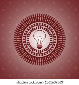 idea icon inside retro red emblem