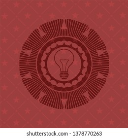 idea icon inside retro style red emblem