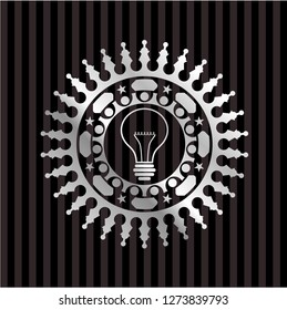 idea icon inside silver emblem or badge