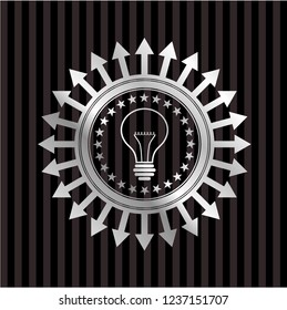 idea icon inside silver shiny badge