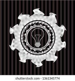 idea icon inside silver shiny emblem