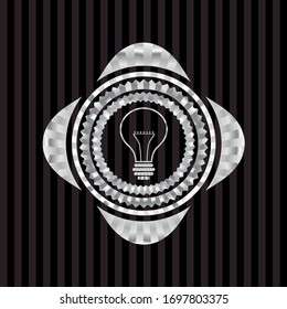 idea icon inside silvery badge or emblem