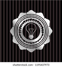idea icon inside silvery emblem or badge