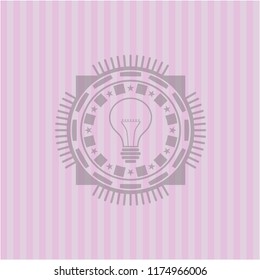 idea icon inside vintage pink emblem