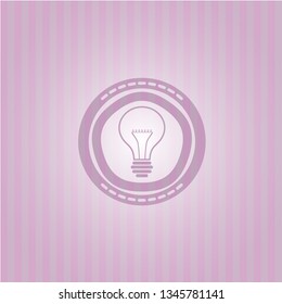 idea icon inside vintage pink emblem