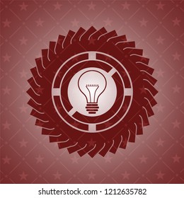 idea icon inside vintage red emblem