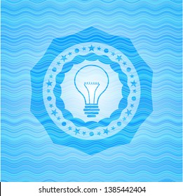 idea icon inside water badge.