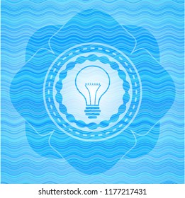idea icon inside water wave concept style emblem.