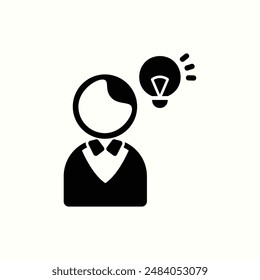icono de idea, aislado icono negro tema aprendizaje