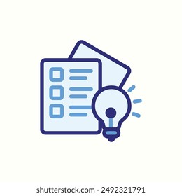 icono de la idea, tema aislado del icono azul volver a la escuela