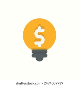idea icon, isolated flat color style icon