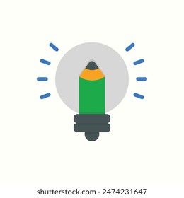 idea icon, isolated graphic design icon set with flat color style