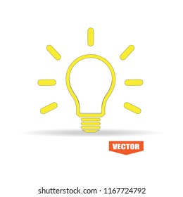 Idea icon isolated on white background. Trendy idea icon in flat style. Template for app, ui and logo. Icon idea for your web site. Vector illustration, EPS 10