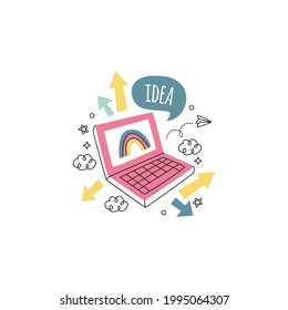 Icono De Idea Aislado En Fondo Blanco