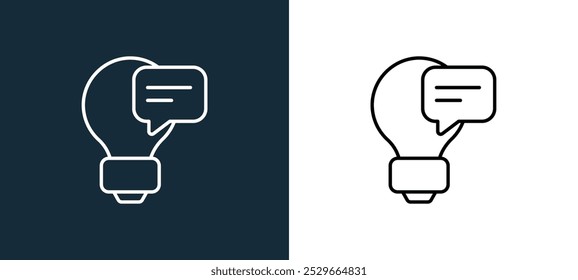 idea icon isolated on white and black colors. idea outline linear vector icon from life skills collection for mobile apps, web and ui.
