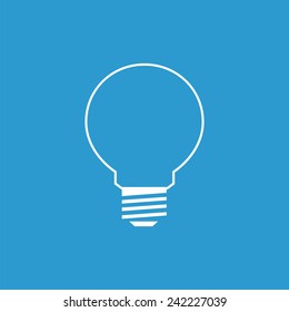 idea icon, isolated, white on the blue background. Exclusive Symbols 