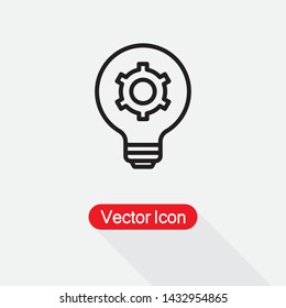 Idea Icon, Light Bulb and Gear Icon Vector Illustration Eps10