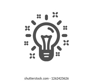 Idea icon. Light bulb or Lamp sign. Creativity, Solution or Thinking symbol. Quality design element. Classic style icon. Vector