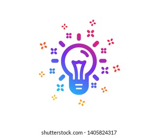 Idea icon. Light bulb or Lamp sign. Creativity, Solution or Thinking symbol. Dynamic shapes. Gradient design idea icon. Classic style. Vector