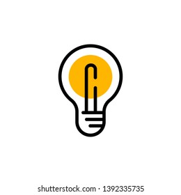 Idea icon, light bulb linear pictogram, symbol of solution and creativity