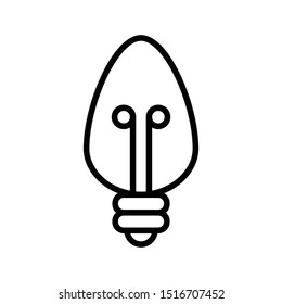 Idea icon, light bulb linear pictogram.