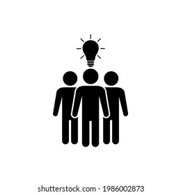 Icono de la idea, logotipo de la bombilla de luz aislado en fondo blanco
