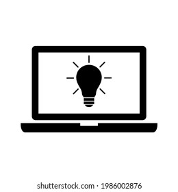 Idea icon, light bulb logo isolated on white background