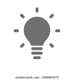 Idea icon, light bulb with rays, vector simple trendy icon