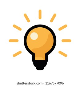 Idea icon, light bulb shining pictogram