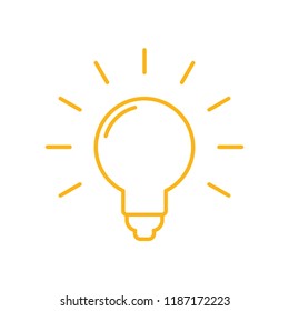 Idea icon, light bulb shining pictogram