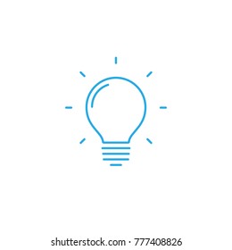 Idea icon, light bulb shining pictogram