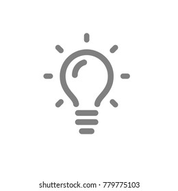 Idea icon, light bulb shining pictogram