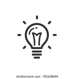 Idea icon, light bulb shining pictogram
