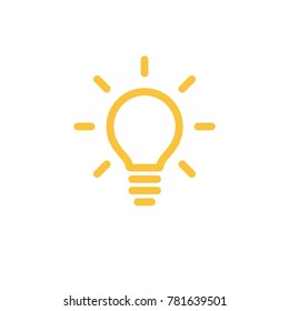 Idea icon, light bulb shining pictogram