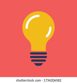 Idea icon, light bulb vector illustration. Electric lamp pictogram. Symbol of creativity and invention.