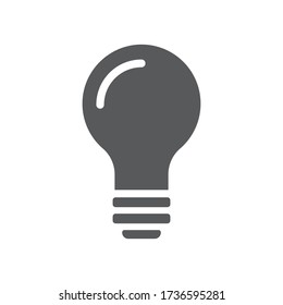 Idea icon, light bulb vector illustration. Electric lamp pictogram. Symbol of creativity and invention.