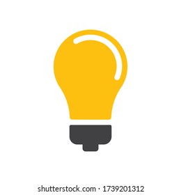 Idea icon, light bulb vector illustration. Electric lamp pictogram. Symbol of creativity and invention.