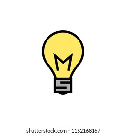 idea icon, light symbol vector