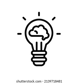 Idea Icon. Line Art Style Design Isolated On White Background