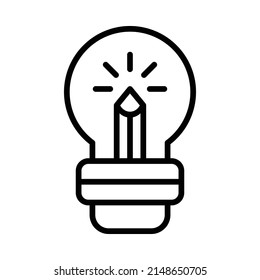 Ideensymbol. Line Art Design einzeln auf weißem Hintergrund