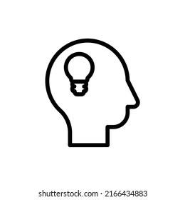 Idea Icon. Line Art Style Design Isolated On White Background