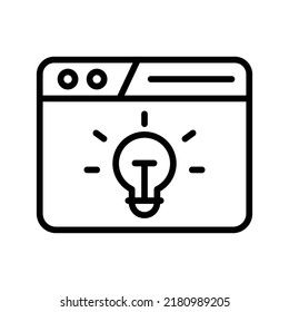 Idea Icon. Line Art Style Design Isolated On White Background