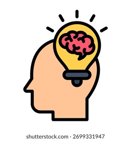 Idea Icon Lineal Color Design Vector Illustration